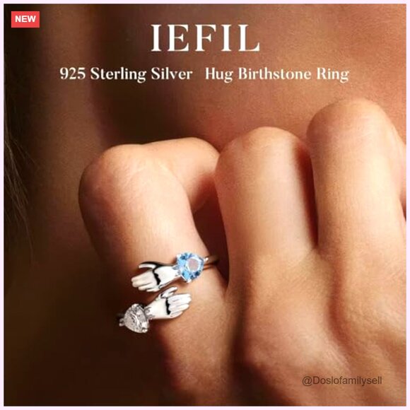 Sterling Silver Adjustable Hug Ring Elegant Minimal Chic Anniversary Gift - Picture 6 of 7